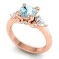 thumbnail image 2 of 2.50 Carat Round Cut Aquamarine Gemstone Natural Diamond New Wedding Ring for her 18K Rose Gold Size 3 by Diamond Capitals, 2 of 8