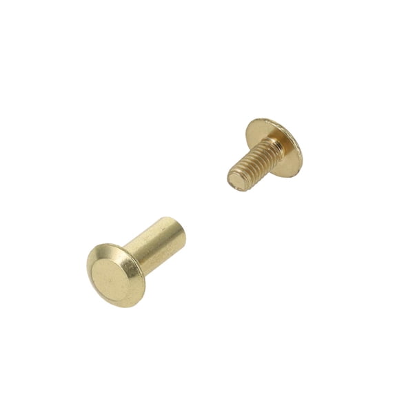 Chicago Screws, Flat Cap, Natural Brass, Solid Brass-LL (50 per bag), Multiple Sizes