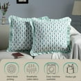 thumbnail image 5 of SUSIELADY Modern Farmhouse Pillow Covers Decorative Cotton Throw Pillow Covers Set of 2 18x18 Inch with Ruffle for Couch Sofa Bed Living Room Home Decor, Aquamarine Blue, 5 of 7
