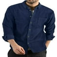 thumbnail image 1 of Men‘s Spring Autumn Cual Shirts Solid Color Long Sleeve Lapel Tops Button Shirts for Party, 1 of 4