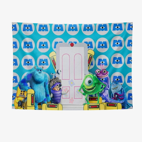 Monsters, Inc. Festival Backdrop Party Banner 7x5ft Party Supplies Large Size Monsters, Inc. Party Decoration