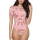 thumbnail image 1 of Balery Fox Body de cuello redondo de manga corta para mujer Tops de manga corta Tops básicos-Medium, 1 of 7
