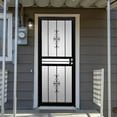 thumbnail image 6 of Grisham Deluxe Steel Security Door,32'' x 80'' Metal Tempered Glass Door Screen Replacement Enter Doors,Storm Door(501-32 Black), 6 of 7