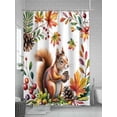 thumbnail image 5 of Fsddascl Colorful Squirrel Shower Curtain Set - Long 72" x 84" Washable Bathtub Curtain with 12 Hooks, Botanical Berry Pine Cones Waterproof Fabric Stall Shower Curtains for Bathroom/Bathtub Décor, 5 of 6