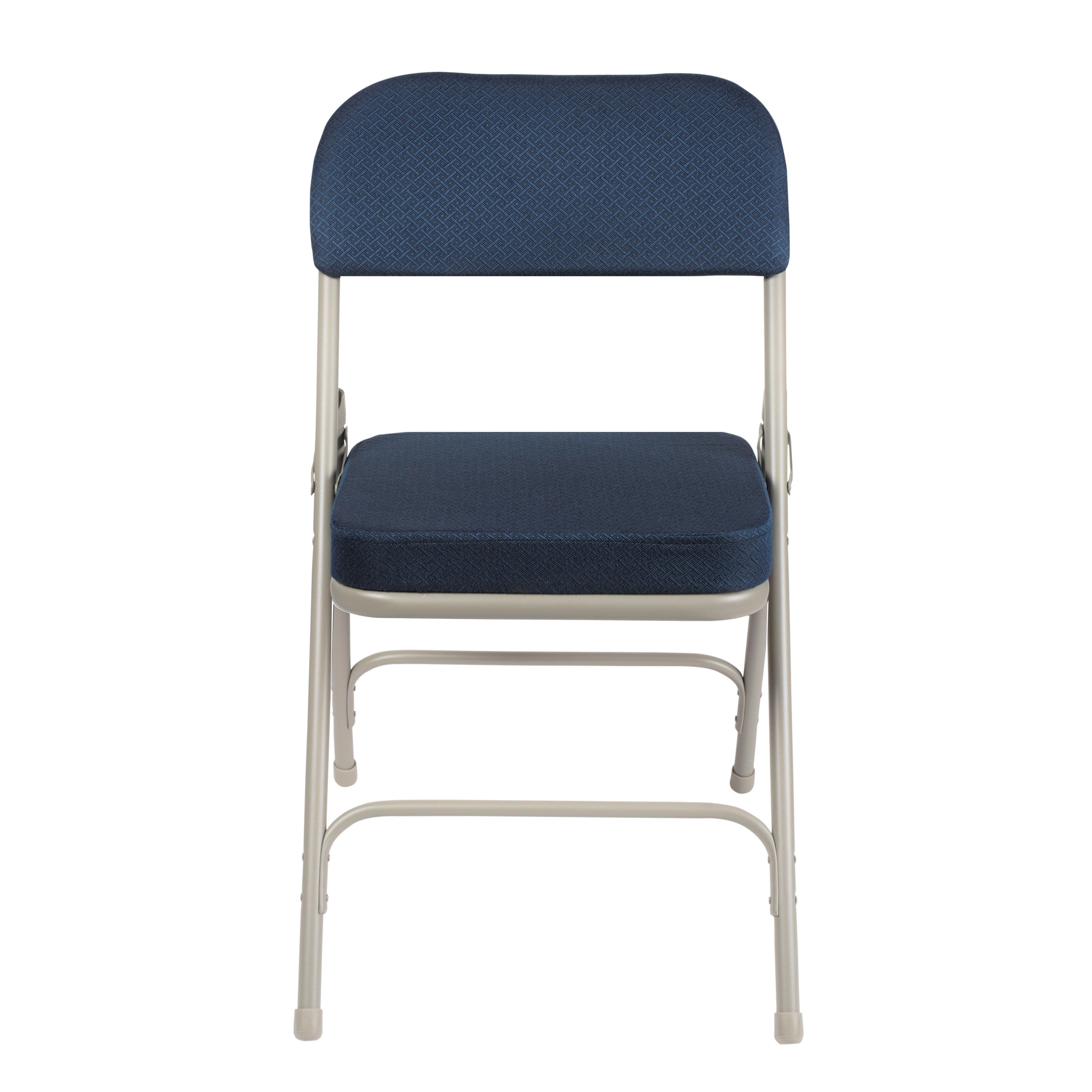 Hampden Furnishings Bernadine Collection Deluxe Fabric Padded Folding Chair, Blue, Pack of 2