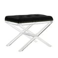 thumbnail image 2 of Linon Kelsi X Base Vanity Bench, Black, Clear Legs, 18 inches Tall, 2 of 2