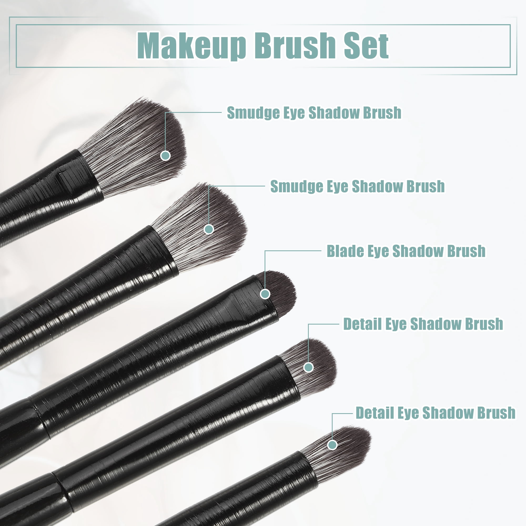 Unique Bargains 5pcs Makeup Brush Set, Face Concealer Brush, Eyeshadow Smudger Brush