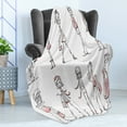 thumbnail image 4 of Fashion Soft Flannel Fleece Throw Blanket, Cartoon Girls High Heel Shoes Glamour Urban Life Catwalk Style Picture, Cozy Plush for Indoor and Outdoor Use, 50" x 70", White Pink, by Ambesonne, 4 of 5