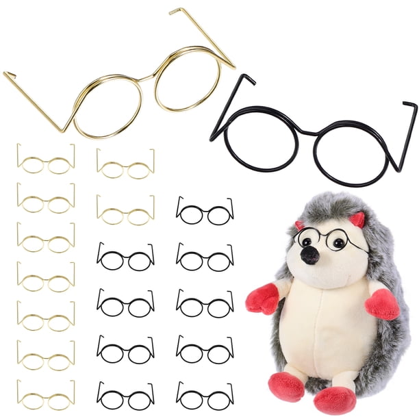 20 gafas de muñeca, mini gafas de metal, gafas pequeñas, accesorios para disfraces, gafas de vestir.