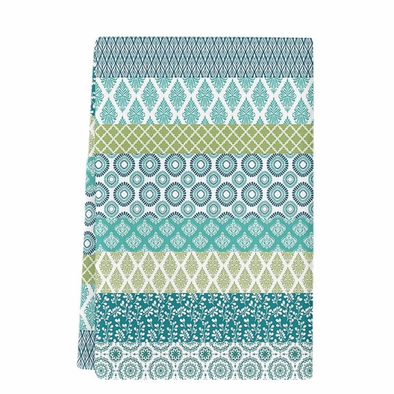 Dish Towels, Boho Absorbent Kitchen Towels 1 PC, Blue Green Teal Abstract Geometric Microfiber Hand Towels Dish Cloths Tea Towels for Home  Bathroom,18X28-Inch,