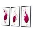thumbnail image 3 of Designart "Viva Magenta Splatter Painting II" Abstract Painting Framed Wall Art Set Of 3 - Red Modern Frame Gallery Wall Set For Home Decor, 3 of 6