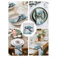 thumbnail image 4 of nqOlkjepod Summer Sea Turtle Blue Cloth Napkins Set of 4 Reusable Dinner Napkins, Coastal Ocean Seaweed Wood Grain Cocktail Napkin Washable Table Napkins for Wedding/Party/Baby Shower 20"x20", 4 of 8