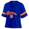 thumbnail image 2 of Women's WEAR by Erin Andrews Royal Denver Broncos Plus Size Color Block Boxy V-Neck T-Shirt, 2 of 4