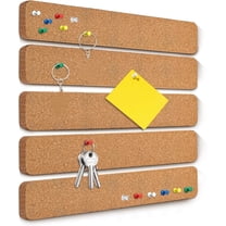 5 Pack Felt Pin Board Bar Strips, Bulletin Board for Bedrooms,Classroom,Office, Notice Board Self Adhesive Cork Board with 35 Push Pins for Paste Notes, Photos, Schedules