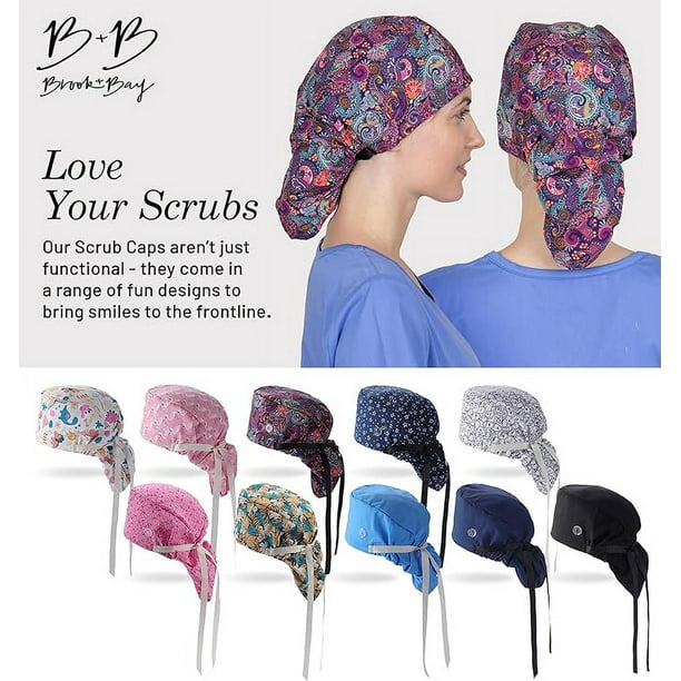 One size Adult Brook + Bay Multicolor Surgical Caps/Scrub One size Adult Brook + Bay Multicolor Surgical Caps/Scrub