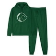 thumbnail image 2 of ibuvkizy Sweatsuits Women 2 Piece Outfit!Outfits Men's and Women's Sports Tracksuits Long Sleeve Pullover Hoodies Sweatshirt Loose Coat and Sweatpants Fall Winter Suit Green,S, 2 of 7