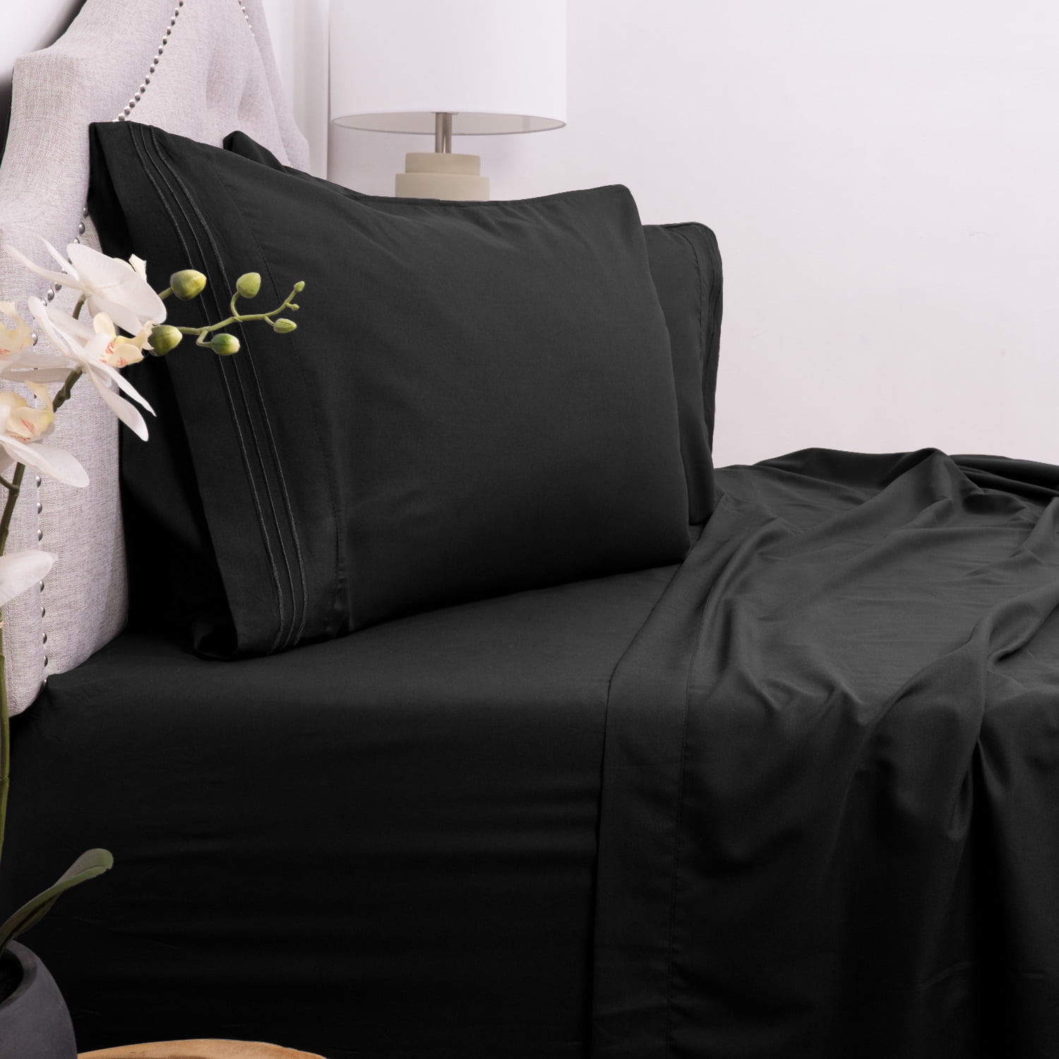 1800 Count Deep Pocket Microfiber 3 Piece Sheet Set Twin, Twin XL Asst
