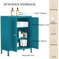 thumbnail image 2 of Bathroom Floor Cabinet,Metal Storage Cabinet,Freestanding Sideboard with 2 Doors & 2 Adjustable Shelves,Modern Metal Storage Locker for Bathroom,Living Room,Entryway, Teal Blue, 2 of 6