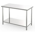 thumbnail image 1 of EastVita Table de Travail Commercial en Acier Inoxydable 48"x24 Pouces avec Tablette Inférieure Réglable et Roulettes Verrouillables, Poste de Préparation Robuste 1000 Lb pour Restaurant, Hôtel, Maison, 1 of 7