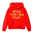 thumbnail image 3 of Hiijoy Unisex Kids Hoodie Letter Print Long Sleeve Sweatshirt for Boys Girls, Red, Sizes 3-10, 3 of 3