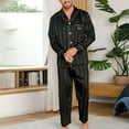 thumbnail image 4 of Augper Men's Casual Homewear Long Sleeve Tops Trousers Turndown Collar Night Pajamas Suits, 4 of 7
