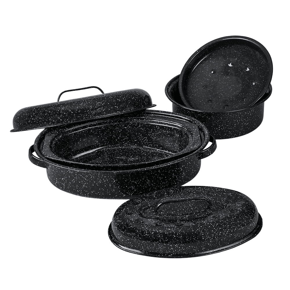 Granite Ware Enamelware 15.5 Qt Stock Pot with Lid. (Speckled Black) Great  for Seafood, Soups, Sauce, Large Capacity. Easy to Clean. Dishwasher Safe.