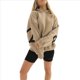 thumbnail image 1 of Sudaderas con Capucha de Moda para Mujer, Sudaderas Holgadas de Gran Tamaño, Camisetas de Larga, Corte Holgado. Caqui M, 1 of 7