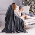 thumbnail image 4 of Manta de Franela Polar Reversible PiccoCasa para Cama Sofá Color Gris Ardesia 130 x 150 cm, 4 of 9