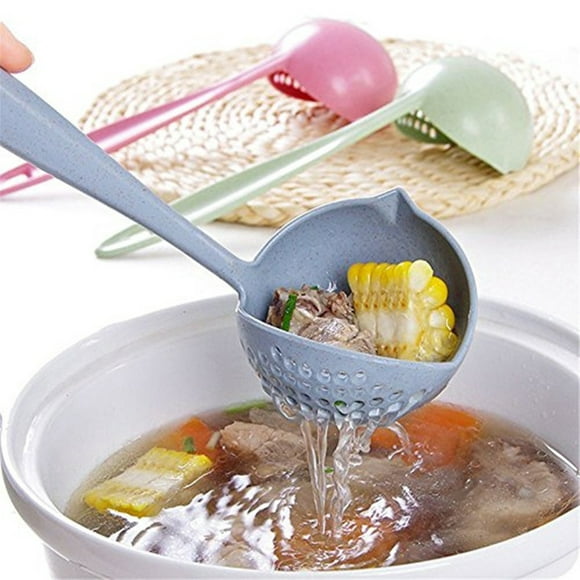 Essen 2 en 1 Passoire Filtre Pot Chaud Porridge Soupe Longue Poignée Grande Cuillère Outil de Cuisine