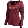 thumbnail image 2 of Women's Maroon Virginia Tech Hokies Logo V-Neck Long Sleeve T-Shirt, 2 of 3