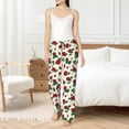 thumbnail image 5 of Uemuo Rose Flowers Pattern Women's Wide Leg Palazzo Lounge Pants with Pockets Light Weight Loose Comfy Casual Pajama Pants-Small, 5 of 9