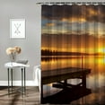 thumbnail image 2 of Pratyus Sunset/Sunrise Printed Shower Curtain with Hooks, Easy Care 100% Polyester Fiber Bathroom Curtain Set 60x72, 2 of 7