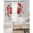 thumbnail image 2 of Watercolor Crabs Blackout Curtains for Bedroom Living Room Darkening Curtains 84 Inch Length 2 Panels Set Ocean Modern Minimalist Animals Printed Window Curtain Window Treatment Drapes 52"x84", 2 of 9