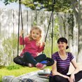 thumbnail image 2 of Qaba Saucer Tree Swing for Kids, 24 inch Round Flying Swing Seat, Blue, 2 of 10