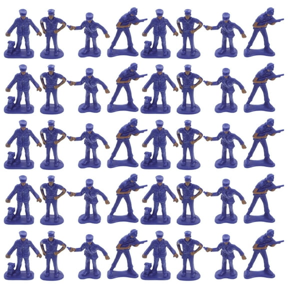 LULULION 50pcs Miniature Policeman Figure Set for Diorama and Travel Use Learning Tool