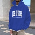 thumbnail image 2 of Zylarhe Men's Fashion Casual Part Print Hooded Pullover Long Sleeve Drawstring Hooded Sweater Tops Plain Sweatshirt Men, 2 of 5