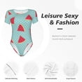 thumbnail image 6 of Uemuo Watermelon Pattern Women's One Piece Short Sleeve Swimsuit Rash Guard Surfing Modest Quick-drying Swimsuit Beach Essentials-X-Large, 6 of 9