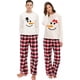 thumbnail image 2 of Conjuntos de pijamas de pareja de Navidad para hombres y mujeres, sombrero y pajarita, muñeco de nieve, ropa de dormir para adultos, conjunto de pijamas blancos, 2 of 3