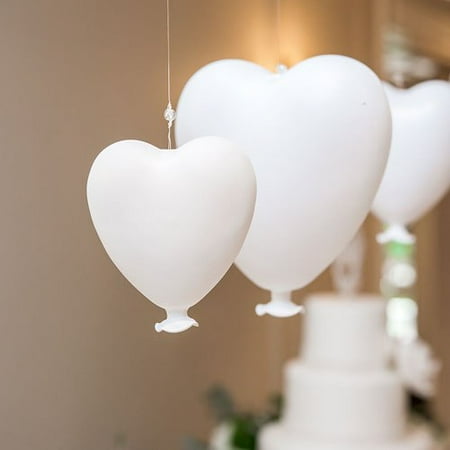 Blown Glass Hanging - Small White Blown Glass Hanging Heart Decoration