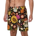 thumbnail image 2 of Uemuo Sunflowers Mushrooms Pattern Mens Swim Trunks Quick Dry Board Shorts with Mesh Lining, Stretch Beach Shorts Quick Dry No-Chafing Board Shorts-Large, 2 of 9