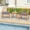 Gray, variant on Costway 3 Pieces Acacia Wood Patio Bistro Set Outdoor Conversation Set with Cushions Off White