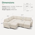 thumbnail image 3 of Marrber Beige Oversized 8-Seater Pull-Out Sofa Bed, Modular Sectional with Storage, L/U-Shaped Corduroy Cloud Couch for Living Room, 3 of 10