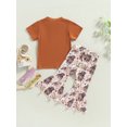thumbnail image 4 of Bagilaanoe 2pcs Toddler Baby Girl Long Pants Set Floral Print Short Sleeve T-Shirts Tops + Flare Trousers 6M 12M 18M 24M 3T 4T Kids Casual Outfits, 4 of 8