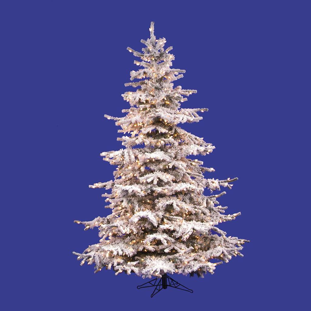 Vickerman Artificial Christmas Tree 6.5' x 53" Flocked Sierra Fir Tree