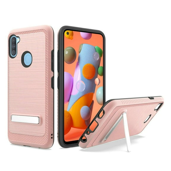 GSA Slim Brushed Case w/Kickstand For Samsung Galaxy A11 - Rose Gold