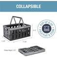 thumbnail image 2 of cleverMade Eco 24L collapsible Reusable Plastic grocery Shopping Baskets Small Foldable Storage crates with Handles, 3 Pack, Stone, 2 of 8