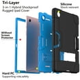 thumbnail image 4 of SOATUTO for Samsung Tab A8 Case Heavy Duty with Kickstand Armor Hard Back Case Cover with Tempered Glass Screen Protector for Samsung Galaxy Tab A8 10.5 Inch 2022 X200 X205 X207 - Black+Blue, 4 of 7