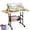 Beige, variant on Buballino Puzzle Table with Drawers, Adjustable, Moveable with Wheels and Comes with Transparent Protective Film, Suitable for Adults