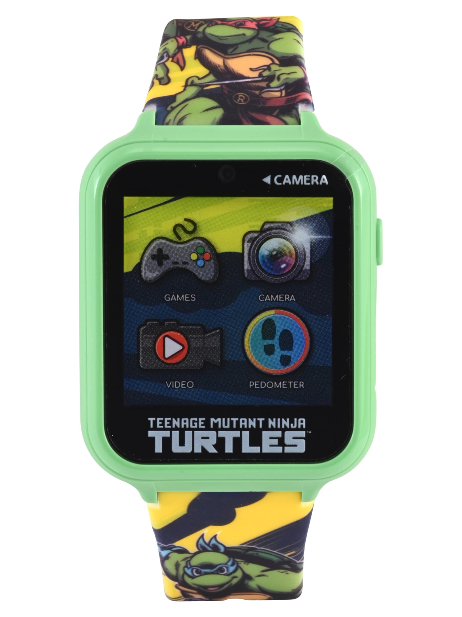 Nickelodeon Teenage Mutant Ninja Turtles Unisex Touchscreen Smart Watch with Silicone Strap and Metallic Green Case 42MM