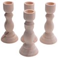 thumbnail image 1 of 4 Pieces Of Unprocessed Wooden Candlestick Brackets For Easy Dyeing And Decoration, 1 of 5